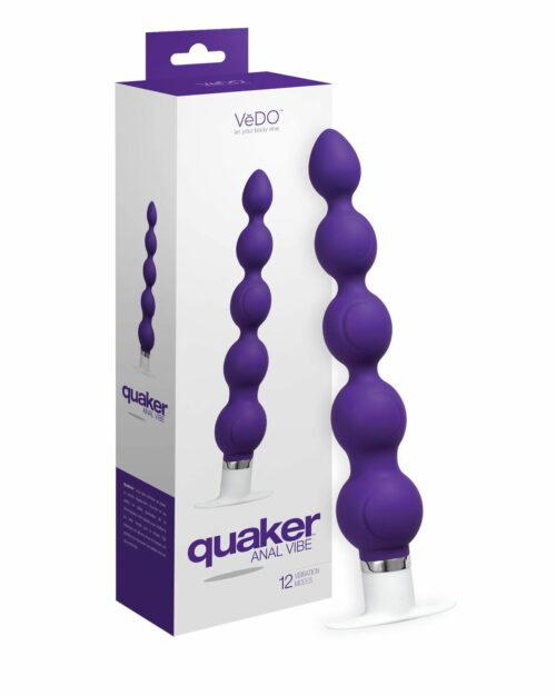 Vedo Quaker Waterproof Anal Vibe With 12 Modes Product and Box