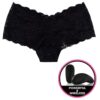 Secrets Vibrating Lace Boy Shorts with Remote Black