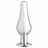 Cloud 9 Silver Tall Anal Plug with Rainbow Gem Side