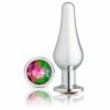 Cloud 9 Silver Tall Anal Plug with Rainbow Gem