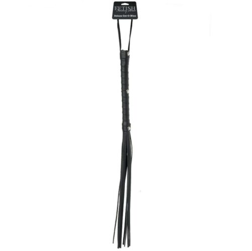 Cat O Nine Tail Black Whip Deluxe - BDSM Toy