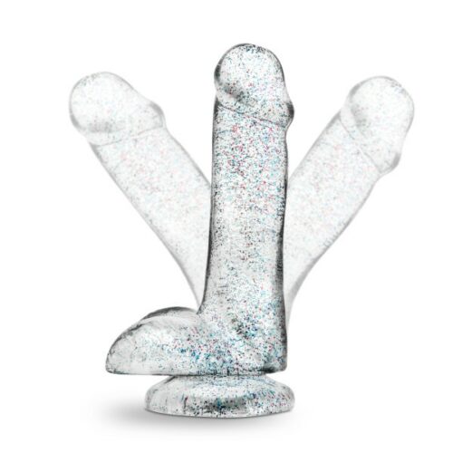 Crystal 6″ Glitter Cock with Balls Latex Free Flexible