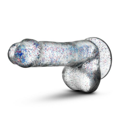 Crystal 6″ Glitter Cock with Balls Latex Free Front