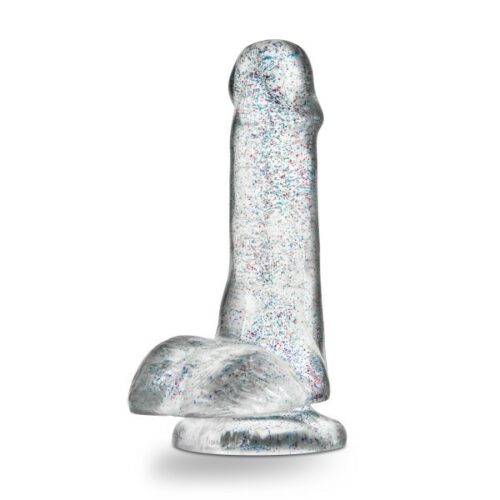 Crystal 6″ Glitter Cock with Balls Latex Free Side