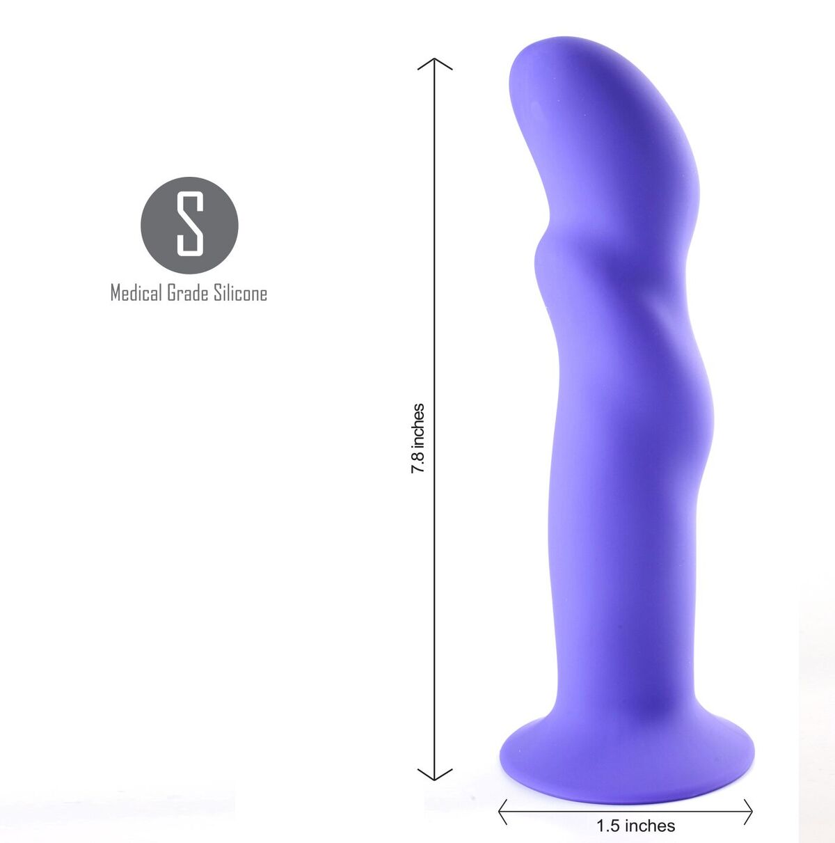 From Maia Toys Riley Purple Silicone Dong 8 inches. Dildo is luxurious, soft touch Silicone dildo gives you great pleasure while delivering intense, gratifying sensations. Discover the exquisite passion which only this waterproof, 100% medical grade Silicone, sumptuously swirled dong can provide. It is an adventure you are sure to find deeply satisfying. Suction mounted dong makes for hands free solo play. Simply stick to any flat surface. Or use with an o-ring strap on for play with a partner. Only use a stretchy o-ring. Metal rings may bite into the surface and damage the surface of Silicone dongs. Materials: 100% top medical grade Silicone. RoHS compliant. Size 7.8 inches length by 1.5 inches in width. How to use: prepare by applying a water based personal lubricant to dong. Motion non-vibrating. Size 7.8 inches in length by 1.5 inches. Cleanse and care run water and apply a mild soap or wipe with a choice toy cleaner. Let air dry. Always clean before and after use. Maia Toys the colors of erotica from Coin Trading Company. Made in China. Video. Categories: Dildos and Dongs, G-Spot Stimulator, Anal Toys, Prostate Massagers, P-Spot Stimulator, Dildos, Dongs Realistic. 2022.