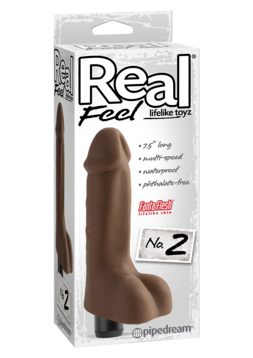Real Feel 7.5″ Realistic Flesh Vibrating Dildo Chocolate Box