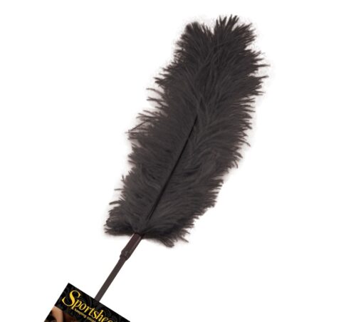 Sportsheets Black Body Tickler Ostrich Feather Close Up