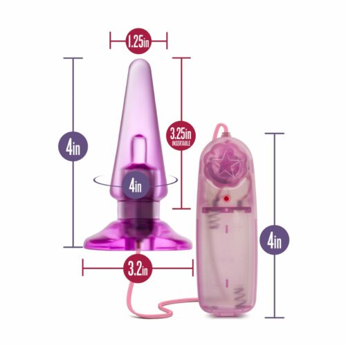 Blush Pink Vibrating Basic Anal Pleaser Plug Size