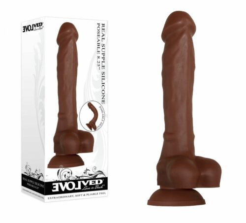 Evolved Real Posable Shaft Silicone 8.25 Dildo Box And Dildo