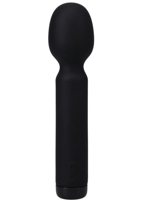 This black silicone Wand vibrator is a compact version of the classic shape everybody loves. Its strong 10-function motor is quiet for discreet use, and its high-quality hygienic silicone is completely body-safe. USB rechargeable with the included cable.