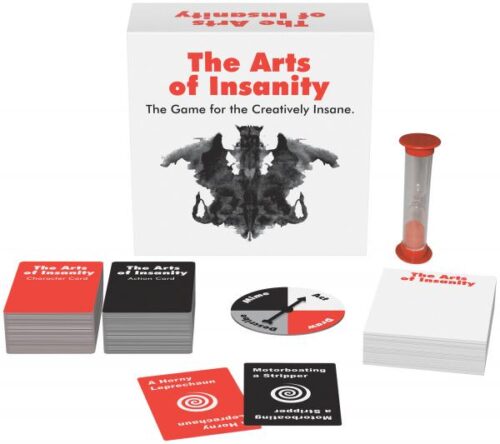 Arts of Insanity Board Game from Kheper Games. Artistic skills come into play and are put to the test in The Arts of Insanity. It is the newest filthy adult party game truly in a category of its own.