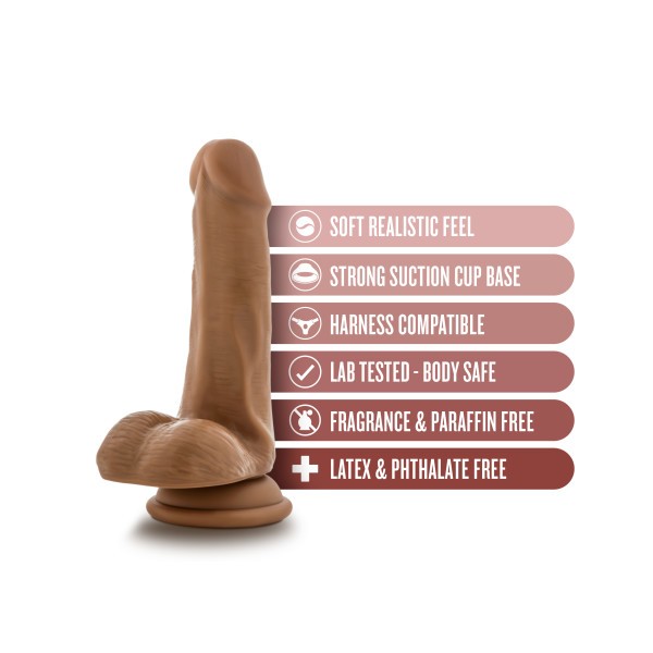 Dr. Skin Dr. Jeffrey 6.5 inches Dildo with Balls Tan Medium Skin Tone from Blush Novelties. Product name Dr. Skin Dr. Jeffrey 6.5 inches Dildo With Balls Tan. UPC 819835029304. Collection Dr. Skin. The doctor will see you now! Look out for Dr. Jeffrey! Stick him to any smooth surface with his sturdy suction cup base for a hands free adventure. Dr. Skin are harness compatible, so strap him into your favorite dildo harness for intense strap on partner play. This dildo has all the sculpted veins, balls, and texture of a real cock and plans to give you that realistic experience you have been looking for. Dr. Jeffrey is formed from soft, body safe, non-porous PVC. Contains no fragrance, phthalate, paraffins or Latex. Blush Novelties excels at creating incredible, realistic dildos that will compliment your fantasies and leave you feeling satisfied! This toy can be easily cleaned with warm water and a fragrance free soap or your favorite toy cleaner. Remarkably realistic feel. Not too soft. Not too firm. It is just right. Sturdy suction cup base. Strap On compatible. Meticulously hand crafted. Lab tested and verified body safe. Safe to use with most based lubricants: Silicone Based Lubricants, Water Based Lubricants and Hybrid Lube. Size 6.5 inches in length, 4.75 inches Insertion length by 1.25 inches in width. Categories: Dildos, Dongs, Realistic Small and Medium Dildos, G-Spot Stimulator, Dildos and Dongs Realistic.