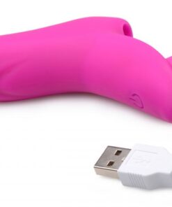 Frisky 7X Finger Bang Her Pro Finger Vibe Pink from XR Brands. This Bang Her curved Silicone Sleeve helps you reach deeper and please with authority! Designed to give your finger more girth, added texture and powerful vibrations to enhance your finger banging technique. The textured tip and stimulating ridges give your finger a blissful fill for your partner to squeeze on as you finger them! Give your partner a good buzz with 3 speeds and 7 functions of vibrations. Flip through each setting and see what works best for your partner with the on board power button. Point your new powerful finger towards your lovers favorite spots with ease! The premium silicone material velvety, plush and phthalate free for a high quality body safe experience. Compatible with water based lubricants only and designed with IPX7 waterproof for shower friendly play and ease of cleaning after use. Rechargeable via included USB charging cable. Measurements: overall length 4.7 inches, insertion length 3 inches, widest insertion width 1.5 inches, finger ring diameter 0.6 inch, finger sleeve opening diameter 0.6 inch, finger sleeve depth 0.9 inch. Materials: Silicone Vibrator Sleeve, ABS Plastic Bullet Vibrator. Color: Pink. Key features Finger Enhancement Vibe. Ergonomically shaped to be worn on the finger, adding girth, length and texture to improve your finger banging style. Targeted G-Spot ergonomics: utilize the powerful vibration motor to vibe within your lover with 3 speeds and 7 functions. Perfect for foreplay. Premium Silicone material: constructed with a luxurious velvety smooth Silicone that is plush and phthalate free for body safe and worry free use. Rechargeable and Waterproof: USB rechargeable with the included cable, and designed with IPX7 waterproof for ease of cleaning and shower friendly fun. Categories: Rechargeable Vibrators, Finger Vibrators, Sex Toys for Women, G-Spot Vibrators, Clit Stimulators. Video. 2023. FRISKY 7X FINGER BANG'HER PRO FINGER VIBE PINK SKU XRAG543PNK UPC 848518039248 Type All Novelties Weight 0.28lbs