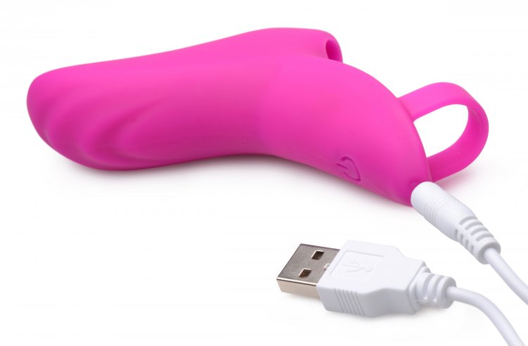 Frisky 7X Finger Bang Her Pro Finger Vibe Pink from XR Brands. This Bang Her curved Silicone Sleeve helps you reach deeper and please with authority! Designed to give your finger more girth, added texture and powerful vibrations to enhance your finger banging technique. The textured tip and stimulating ridges give your finger a blissful fill for your partner to squeeze on as you finger them! Give your partner a good buzz with 3 speeds and 7 functions of vibrations. Flip through each setting and see what works best for your partner with the on board power button. Point your new powerful finger towards your lovers favorite spots with ease! The premium silicone material velvety, plush and phthalate free for a high quality body safe experience. Compatible with water based lubricants only and designed with IPX7 waterproof for shower friendly play and ease of cleaning after use. Rechargeable via included USB charging cable. Measurements: overall length 4.7 inches, insertion length 3 inches, widest insertion width 1.5 inches, finger ring diameter 0.6 inch, finger sleeve opening diameter 0.6 inch, finger sleeve depth 0.9 inch. Materials: Silicone Vibrator Sleeve, ABS Plastic Bullet Vibrator. Color: Pink. Key features Finger Enhancement Vibe. Ergonomically shaped to be worn on the finger, adding girth, length and texture to improve your finger banging style. Targeted G-Spot ergonomics: utilize the powerful vibration motor to vibe within your lover with 3 speeds and 7 functions. Perfect for foreplay. Premium Silicone material: constructed with a luxurious velvety smooth Silicone that is plush and phthalate free for body safe and worry free use. Rechargeable and Waterproof: USB rechargeable with the included cable, and designed with IPX7 waterproof for ease of cleaning and shower friendly fun. Categories: Rechargeable Vibrators, Finger Vibrators, Sex Toys for Women, G-Spot Vibrators, Clit Stimulators. Video. 2023. FRISKY 7X FINGER BANG'HER PRO FINGER VIBE PINK SKU XRAG543PNK UPC 848518039248 Type All Novelties Weight 0.28lbs