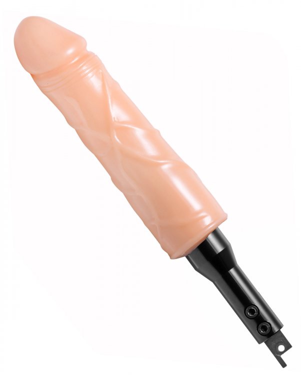 Love Botz Fucking Adapter Plus Dildo Adapter For Reciprocating Machines from XR Brands. You provide the power, we will provide the pleasure! This adapter fits most standard reciprocating saws, so all you have to do is hook it up to your favorite power tool, and have endless penetration with incredible thrust. It even comes with a realistically textured dildo, so you are ready to go! The smooth head is tapered for easy insertion, and is a great standard size. The dildo has a vacuum seal base, so you can use it with accessories, as well as most sex machines that have a vacuum seal component. Measurements Dildo: 7 inches in total length, 1.5 inches in diameter. Adapter: 5.5 inches in length, 1 inch in diameter. Materials PVC, Metal. Color Beige Flesh. Note comes with dildo and adapter, saw and machines sold separately. Categories: Bondage, Fetish, Kink, Sex Swings, Machines, Erotic Furniture, Realistic Small and Medium Dildos, Sex Machines.