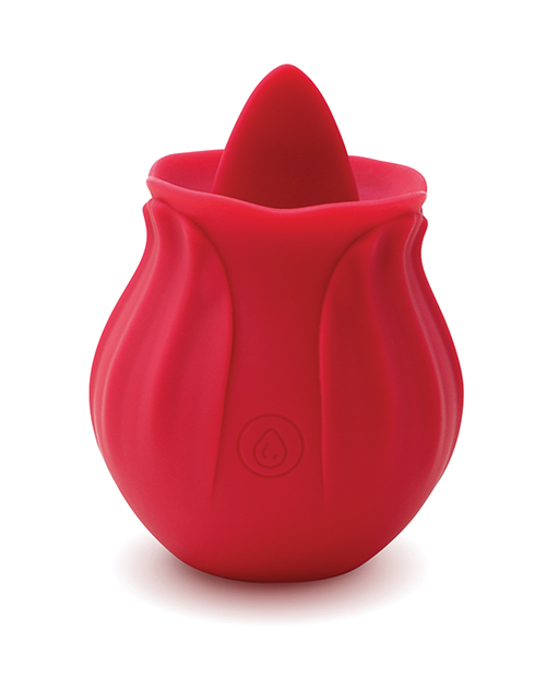 Skins Rose Buddies The Rose Lix Vibrator from Creative Conceptions. Long seen as a symbol of love, the Skins Rose Buddies Rose Lix is the perfect addition to your self love adventure. This discreet but beautiful Mini Vibrator brings love, passion, and excitement together in one beautifully considered bouquet. Designed to mimic the feeling of your partner’s sensuous tongue, the Rose Lix’s body safe Silicone Tongue offers 10 different pleasure settings to allow you to find the action and pleasure zone that works for you. With a beautifully subtle design, water resistance and a speedy USB charger, you can come up roses wherever you are. Features: 10 pleasure settings. Enticing Tongue action. Water resistant. Speedy USB charging. Body safe Silicone. Discreet design. The Skins Rose Buddies collection is designed to promote intimacy and enhance your sexual pleasure, whether you are a beginner or experienced user. How to use: charge the toy by plugging the USB cable into a USB charging point and connecting to the toy using the magnetic points found at the base of the Rose Lix and the charging pad. The adult toy will take approximately 2 hours to charge fully from empty, and will give you up to 1 hour of play. Press and hold the button at the front of the Rose Lix for 2 seconds to power up the tongue action. Press repeatedly to move through the 10 pleasure settings. Use with water based lubricant to enjoy your adult toy at its best. Press and hold the button for 3 seconds to turn the toy off. The ultimate kiss. With a discreet but beautiful design and super body safe Silicone tongue, the Rose Lix has everything you need for an unforgettable orgasm. Designed to mimic the feeling of your partner's sensuous tongue, this pretty vibe will have you coming up roses. Features: 10 pleasure settings. Whisper quiet, Speedy USB Charging. Water Resistant. Body Safe Silicone. Discreet Design. Categories: Rechargeable Vibrators, Vibrators, Clitoral Stimulator, Discreet Vibrators, Sex Toys for Women, Clit Cuddlers, Tongue Vibrators, Novelty Vibrators.