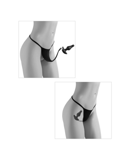 Hookup Panties Crotchless Love Garter XL-XXL from Pipedream Products. Want the Hookup on a sexy little secret? These provocative pleasure panties do not just look and feel amazing, they are designed for discreet delights and mind blowing memories, anytime and any place! With these sexy little something is underneath, you can enjoy seductive sensations and hands free stimulation while you look irresistible and feel incredible! Perfect for date night partner play or your go to for solo satisfaction, Hookup Panties are made for pleasure and crafted with your comfort in mind every step of the way. Dare to be bold and the Hookup Panties will do the rest! Key features: designed for discreet delights. Hookup Panties are designed to stimulate you with every subtle movement. Once inserted, the plug will securely hold the H-string in place as it teases, pleases, tugs and pulls with your natural, everyday body motion. Package contains: 1 Pair of Panties, 1 Hookup Butt Plug. Care instructions: Panties hand wash only with a mild detergent. Hang to dry. Hookup Butt Plug the Elite Silicone plug cleans easily with antibacterial cleaner and warm water. For extra comfort, use a water based lubricant like Moist. Size: Panties fits ladies plus sizes XL–2XL, 10 to 18. Hookup Plug length 3.7 inches, width 2.4 inches, insertable length 2.6 inches, maximum insertable width 1.2 inches. Materials: Panties fabric blend 90% Polyester, 10% Elastane. Butt Plug Silicone. Video. Categories: Women's Underwear, Naughty Role Play, Small and Medium Butt Plugs, Plus Size. 2022.