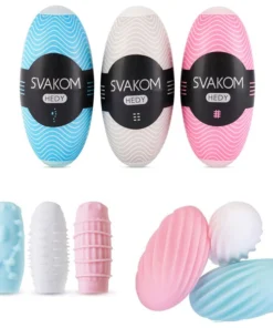 Sexual wellness is a necessity. That is the core value that pushes SVAKOM forward. SVAKOM was created as a means of offering high-quality products to the world with an emphasis on innovative technology and affordability. Alone or together, SVAKOM believes everyone deserves access to luxury products with a focus on pleasure. Because of this belief, SVAKOM has maintained an active stance in supporting communities and the planet through the sponsorship of various non-profit organizations. MIXED STROKING SLEEVE SET Hedy X series is a collection of 5 sleeves, each carefully designed with a unique interior for a supreme experience. The ultra-soft material mixed with a firm structure fits all sizes and meets all the desires. An extended life-span of 10 uses per sleeve make them the most durable in their category. Unwrap, lube it up and indulge in!