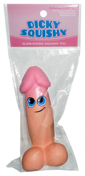Dicky Squishy slow rising 5.5 inches tall, banana scented squishy toy for adults. Made of slow rising Polyurethane PU material. Great fun as a party favor, stress relief, or humorous gift. Packaged in a durable and squeezable polybag. Categories: Party Games, Gifts, Supplies, Adult Party Supplies, Adult Gags, Gifts and Novelties. 2023.
