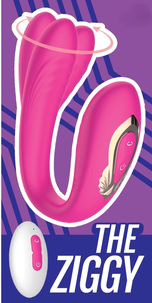This compact, powerful, and discreet vibrator is meticulously designed to cater to your every desire with precision and care. The Ziggy is a compact and flexible powerful g spot / clitoral vibrator designed for unique personal pleasure and couples play. It features an remote Control and is equipped with rotation technology, allowing users to switch between 10 vibration patterns. The Ziggy is made of high-quality silicone, providing a luxurious feel. Its fully waterproof design and USB rechargeable capability ensure convenience and performance. The Ziggy is always ready to deliver profound pleasure whenever the moment strikes! PRODUCT INFO • Remote Control Rotation Couple toys Vibrator ★10 Patterns of vibration ★10 Patterns of rotation ★Remote control ★Rechargeable li-battery ★Silicone material ★Fully waterproof design SPECS & FEATURES • Color：Rose red • Material：Silicone+ABS • Size：103*59*34mm • Max noise:≤50 dB • User time：60min • Charging time : 120 min • IPX 7 waterpoof • Weight：95g