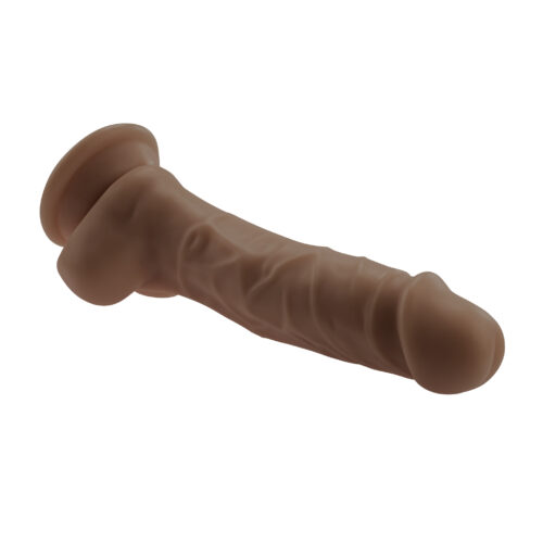 Selopa 6 inches Dildo Dark Skin Brown from Evolved Novelties. Silky and smooth, this life like dildo feels exceptionally realistic with well crafted vein textures, crowned head and balls. Features: flexible, life like dildo with suction cup base. Made from smooth and supple PVC. Waterproof, non-vibrating realistic dildo and it is submersible. Phthalate free and latex free. Size Length 7.5 inches, Depth 2.18 inches, Width 2.38 inches. Insertable length 5.5 inches, insertable diameter 1.45 inches. 5 years warranty. Categories: Dildos, Dongs, Realistic Small and Medium Dildos, Dildos and Dongs Realistic. 2024.