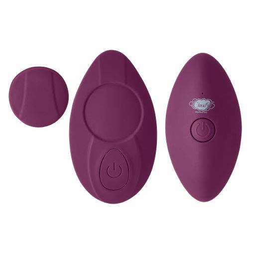 Cloud 9 Panty Pleasures Magnetic Panty Vibe Plum Purple from Cloud Nine Novelties. Wearable Vibe. Remote control. Panty not included. The Cloud 9 Novelties Pleasure Panty vibrator is ergonomically shaped to be worn either inside the panty: held in place by a strong magnet or can be used as a palm vibe. With 10 strong pulsations for ultimate pleasure, the Pleasure Panty vibe also comes with a remote control with a 100 feet range. Whisper quiet, this panty vibe allows users to have fun in public! Features: ergonomic design with contoured point. 10 vibration patterns with a whisper quiet motor. Fixes in place with strong magnet. Made using body safe, phthalate free Premium Silicone. Remote Control with 100 feet range. Bonus silk storage pouch included. Categories: Rechargeable Vibrators, Palm Size Massagers, Sex Toys for Women, Vibrating Underwear. New images added for extra details and information. Spin Video added. Restricted, Amazon Restricted. 2022.