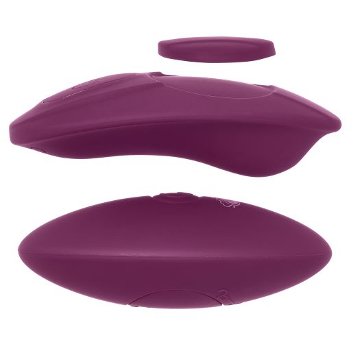 Cloud 9 Panty Pleasures Magnetic Panty Vibe Plum Purple from Cloud Nine Novelties. Wearable Vibe. Remote control. Panty not included. The Cloud 9 Novelties Pleasure Panty vibrator is ergonomically shaped to be worn either inside the panty: held in place by a strong magnet or can be used as a palm vibe. With 10 strong pulsations for ultimate pleasure, the Pleasure Panty vibe also comes with a remote control with a 100 feet range. Whisper quiet, this panty vibe allows users to have fun in public! Features: ergonomic design with contoured point. 10 vibration patterns with a whisper quiet motor. Fixes in place with strong magnet. Made using body safe, phthalate free Premium Silicone. Remote Control with 100 feet range. Bonus silk storage pouch included. Categories: Rechargeable Vibrators, Palm Size Massagers, Sex Toys for Women, Vibrating Underwear. New images added for extra details and information. Spin Video added. Restricted, Amazon Restricted. 2022.