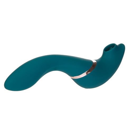 dual stimulation suction vibrator teal green rechargeable