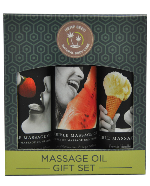 edible massage oil set natural body oil trio tropical original