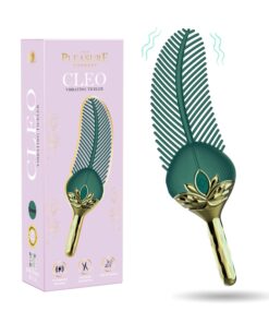 vibrating feather tickler green gold flexible