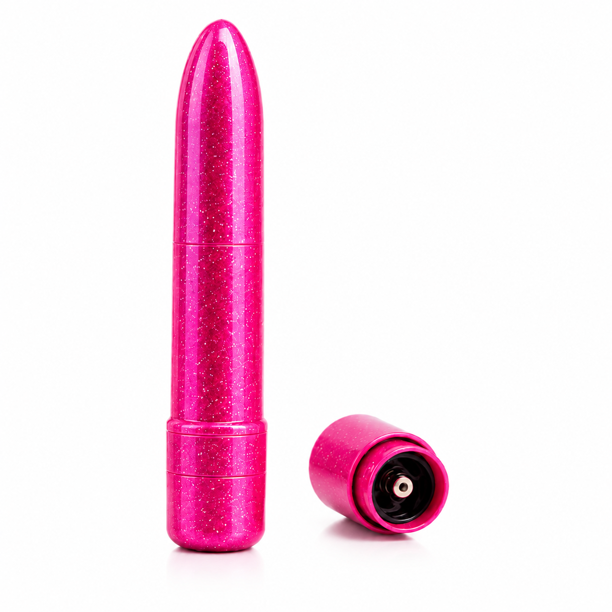 The Prism Pop Glitter Bullet Vibrator combines a fun glitter finish, powerful multi-speed vibrations, and a discreet travel-friendly design. Prism Pop glitter bullet vibrator with compact design